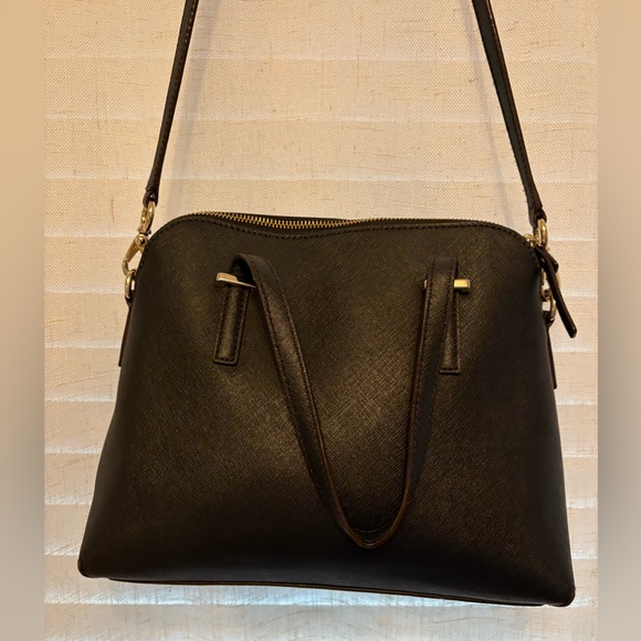 Kate Spade Cedar St Maise black crosshatch leather handbag - Picture 2 of 5